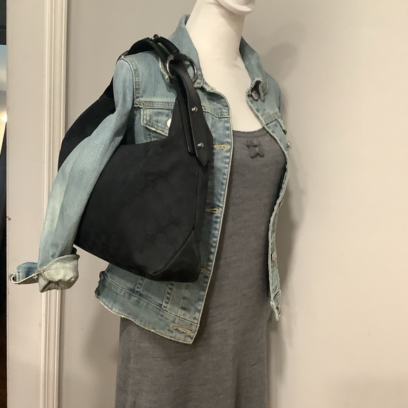 🖤❤️🔥 GUCCI Monogram Medium Horsebit Chain Hobo Black🖤 - Picture 11 of 11